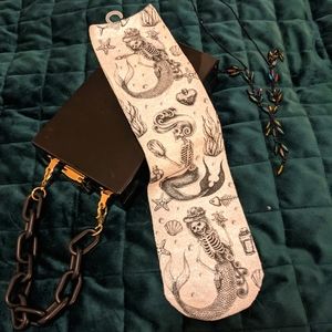 NWT Sparkly Skeleton Mermaid Crew Socks